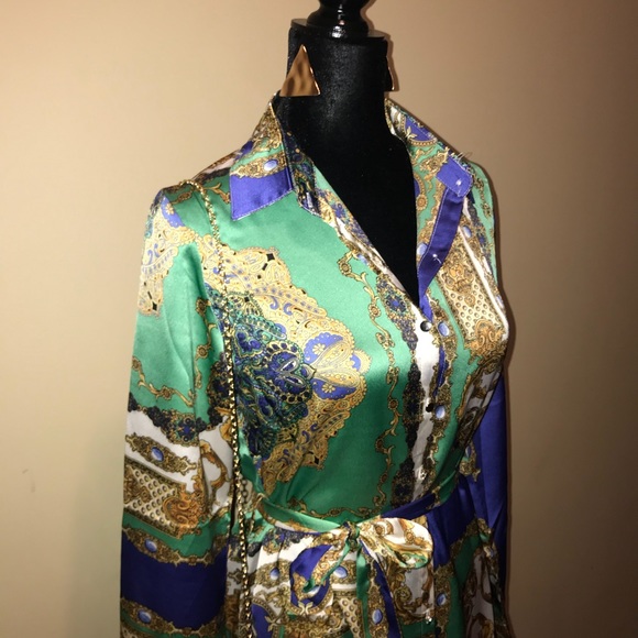 🚨1 left! 🚨 Rhoyal Printed Scarf Dress - Picture 5 of 6